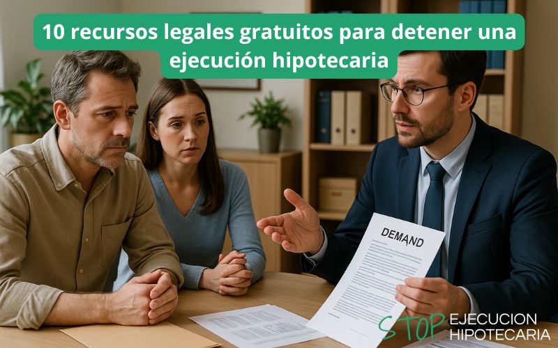 10 recursos legales gratuitos para detener una ejecución hipotecaria