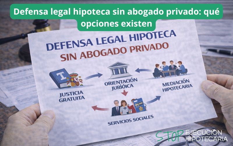 Defensa legal hipoteca sin abogado privado: qué opciones existen
