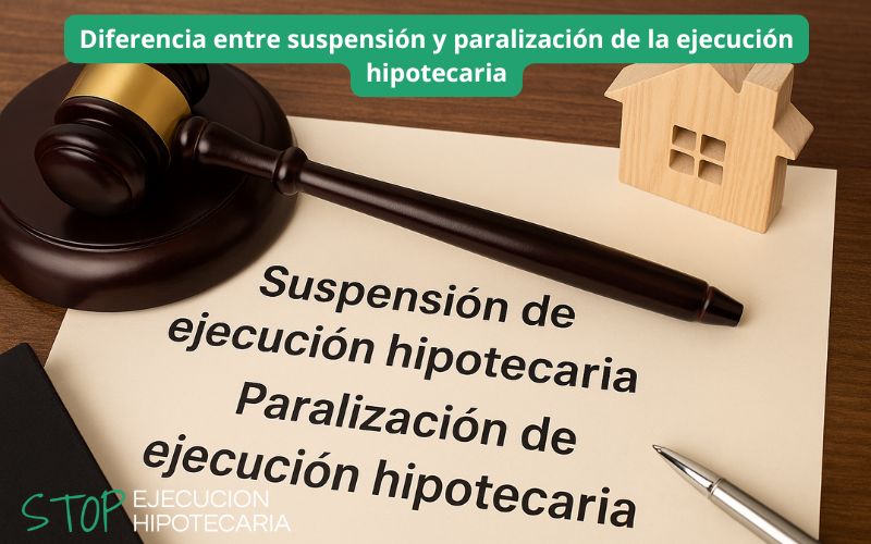 Diferencia entre suspensión y paralización de la ejecución hipotecaria