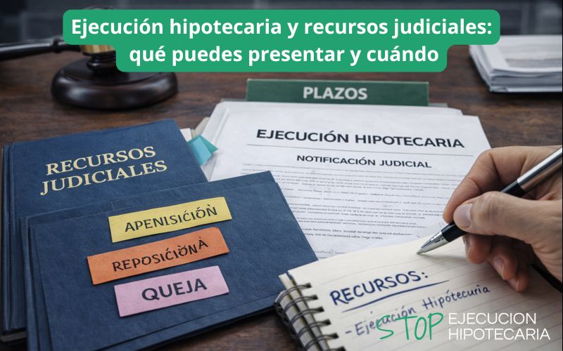 Ejecución hipotecaria y recursos judiciales: qué puedes presentar y cuándo