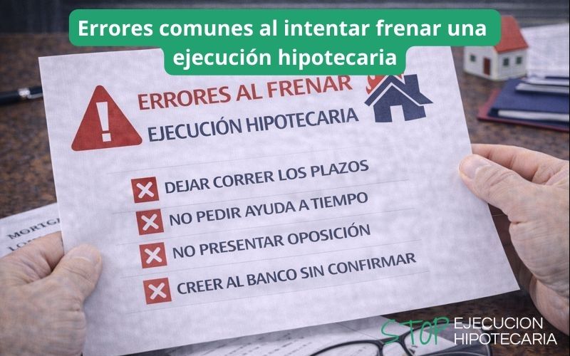 Errores comunes al intentar frenar una ejecución hipotecaria