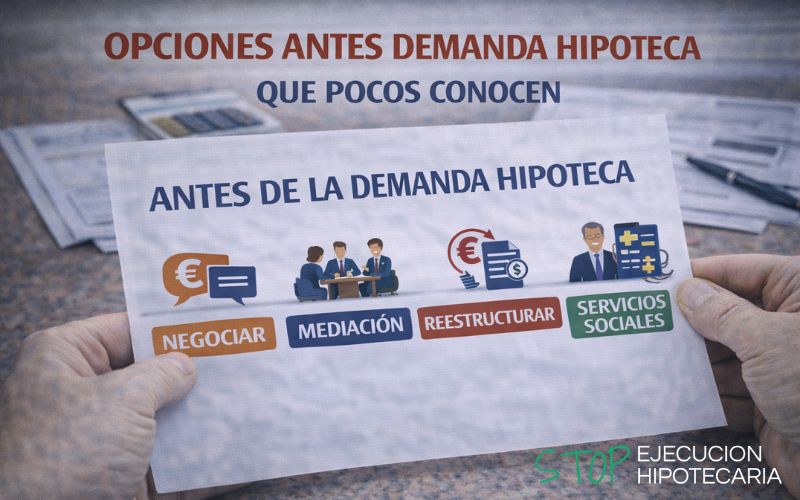 Opciones antes demanda hipoteca que pocos conocen (y que pueden marcar la diferencia)