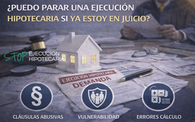 ¿Puedo parar ejecución hipotecaria en juicio si el proceso ya ha empezado?