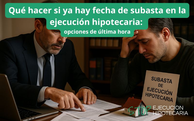 Qué hacer si ya hay fecha de subasta en la ejecución hipotecaria: opciones de última hora