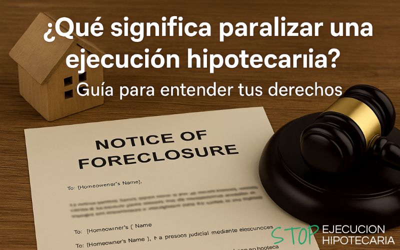 ¿Qué significa paralizar una ejecución hipotecaria? Guía para entender tus derechos