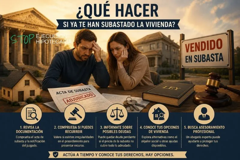 vivienda subastada ejecución hipotecaria