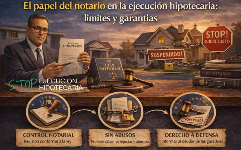 El papel del notario en la ejecución hipotecaria: límites y garantías