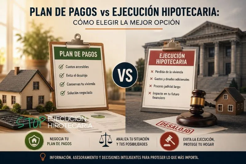 paralizaciónhipotecaria plan pagos ejecución hipotecaria