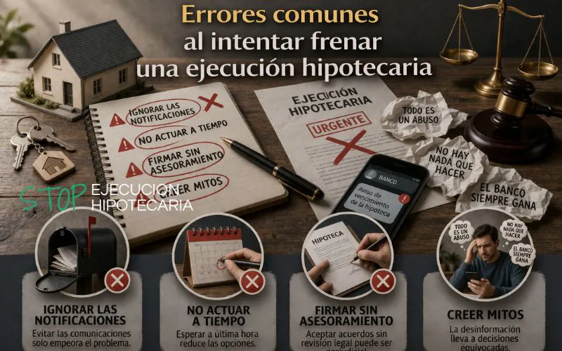 Errores comunes al intentar frenar una ejecución hipotecaria