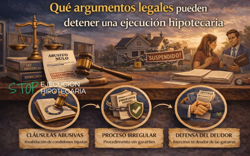 Qué argumentos legales pueden detener una ejecución hipotecaria