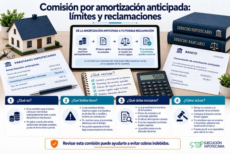 Comisión por amortización anticipada: límites y reclamaciones