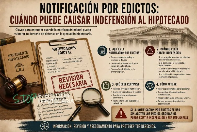 notificación edictal en proceso hipotecario