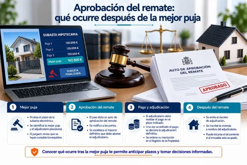 aprobación del remate hipotecario