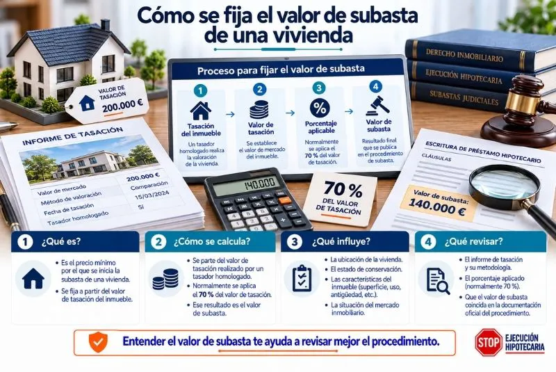 valor de subasta de vivienda hipotecada