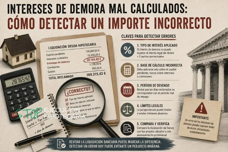 cálculo de intereses de demora hipotecarios