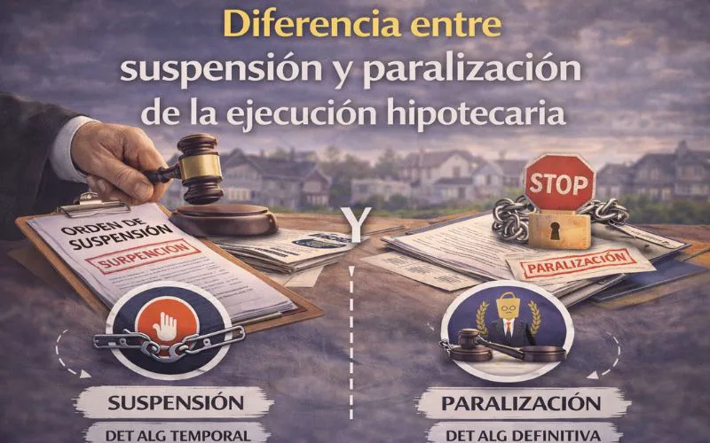 Diferencia entre suspensión y paralización de la ejecución hipotecaria